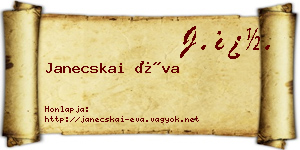 Janecskai Éva névjegykártya